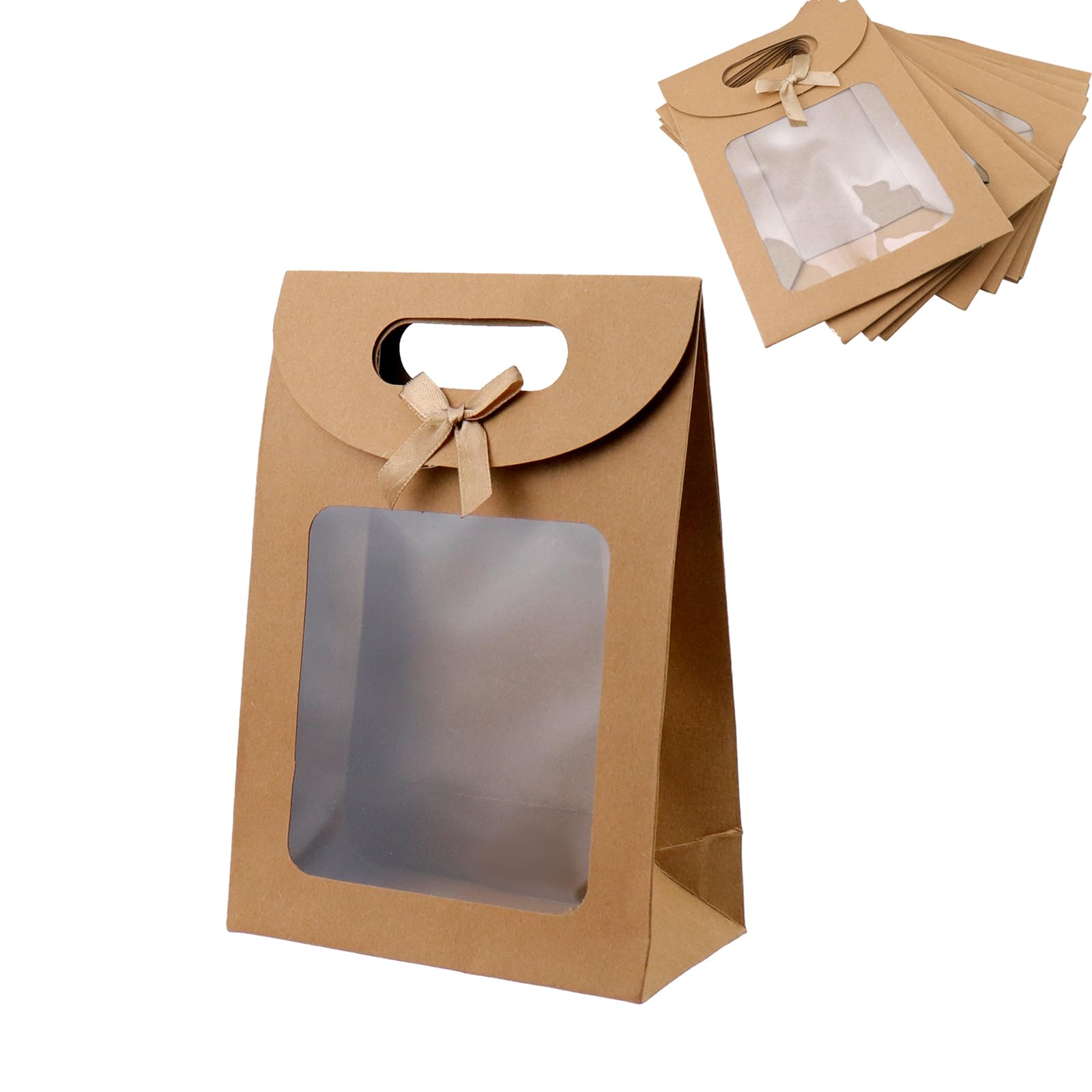 Sacs cadeaux en papier kraft avec fenêtre Semetall pour éviter les emballages fragiles et opaques