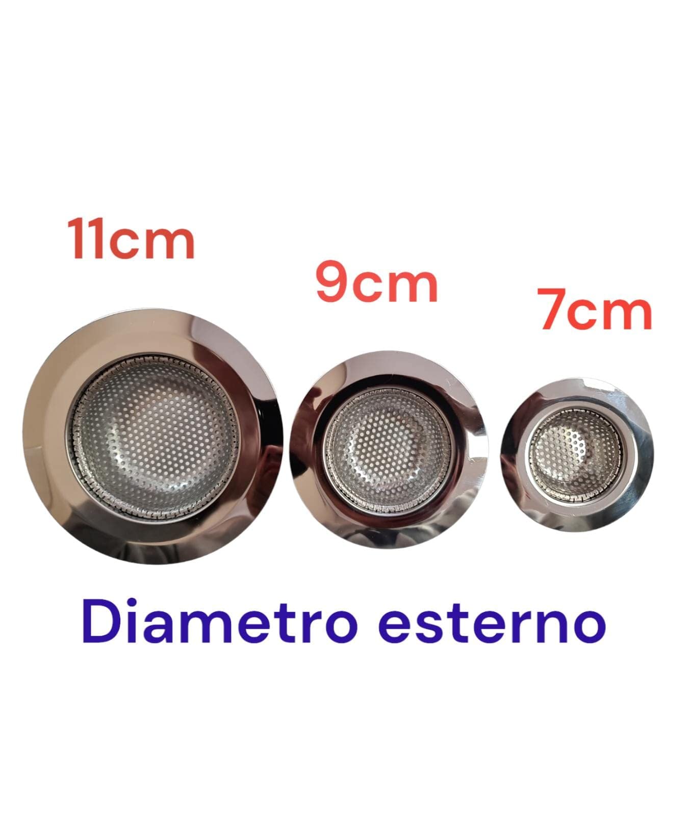 Lot De 2 Filtres Évier Cuisine Et Baignoire En Acier Inox – Diamètres 7 Cm, 9 Cm Ou 11 Cm – Anti-Bouchon Efficace