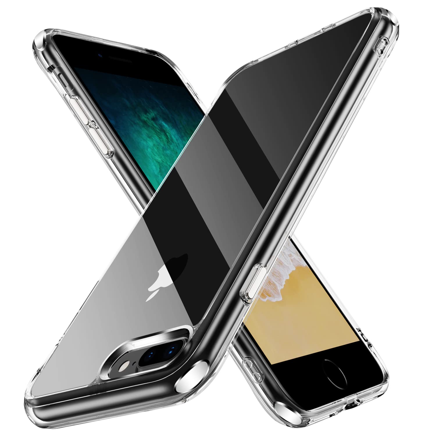 DEERLAMN Clear Case for iPhone 7 Plus iPhone 8 Plus Military Grade Drop Protection Anti-Scratch Transparent Ultra Slim