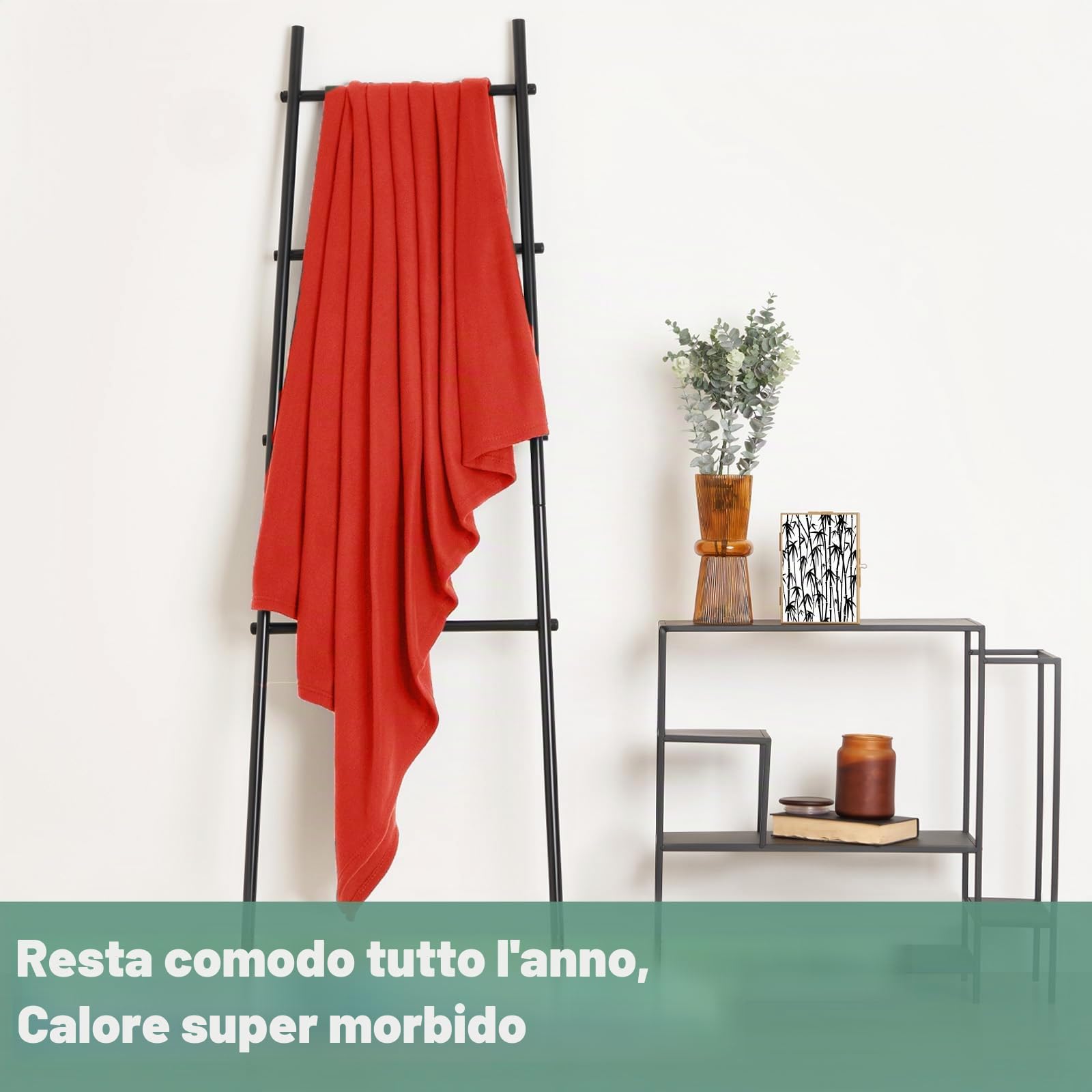 Dreamscene morbido copriletto coperta Tinta Unita Rosso rosso – 120 x 150 cm