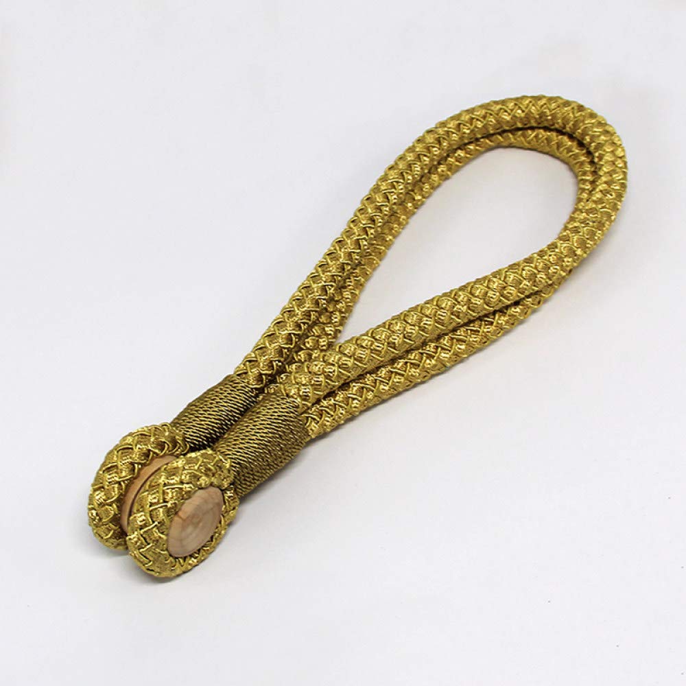 Vorhangseile Tiebacks, 4 Stück Magnetische Vorhang Raffhalter Raffhalter Holdbacks Schnalle Clip Strap Magnet Perle Ball Vorhang Hängen Gürtel Stangen Seil Accessoires(Gold)