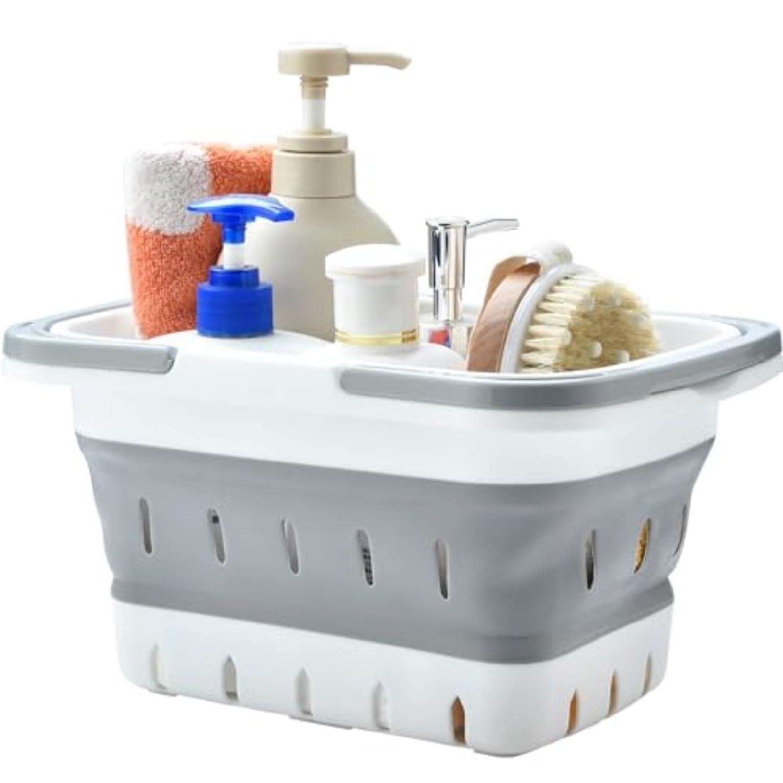 WSQHAO 2Pcs Portable Shower Caddy Basket, Foldable With Handles, Collapsible Storage Organizer For Bathroom for Shower(Color2)