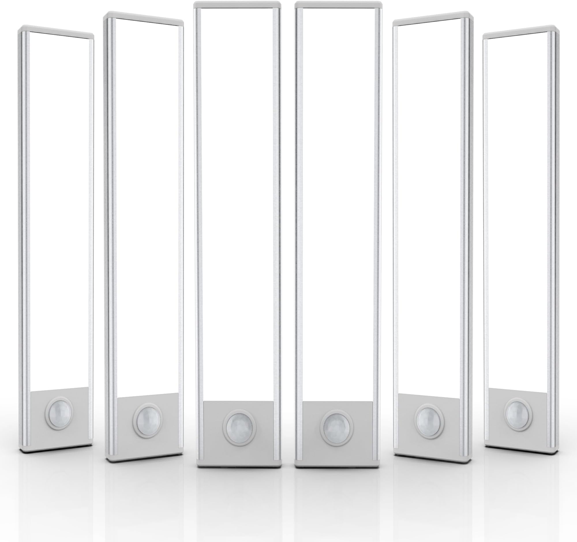 6 Pack Under Cabinet Lighting Wireless, 32 LED Rechargeable Battery Motion Sensor Light Indoor, Stick On Magnetic Closet Lights, Under Counter Lights for Kitchen, Stairs, White 8 in