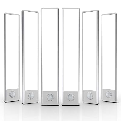 6 Pack Under Cabinet Lights Wireless, 32 LED Motion Sensor Light Indoor Rechargeable Magnetic Closet Lights Battery Operated, Under Counter Lights for Kitchen, Wardrobe, Hallway, Stairs