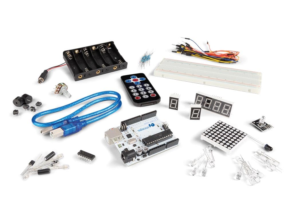 Whadda Complete Arduino Starter Kit for Beginners, Learn The Basics of Electronics with breadboard, Leds, resistors, buzzers, Infrared sensors, and More, Ideal for DIY Projects and Educational