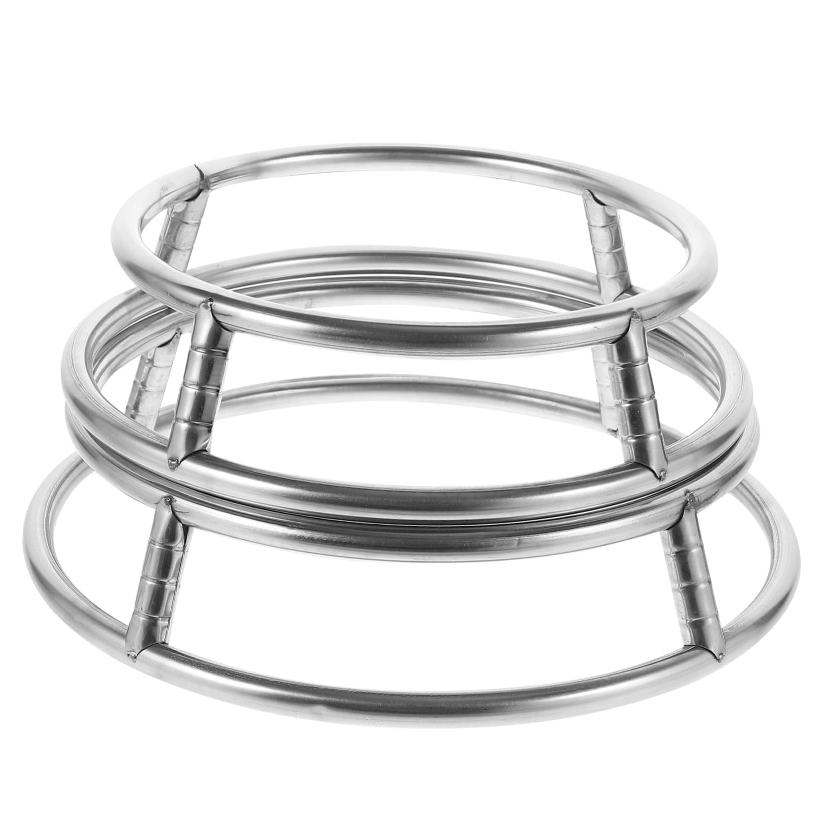 PRETYZOOM 2Pcs Round Pot Rack Stainless Steel Heat Insulation Holder for Frying Pans and Woks Moisture Multi Functional Steaming Rack