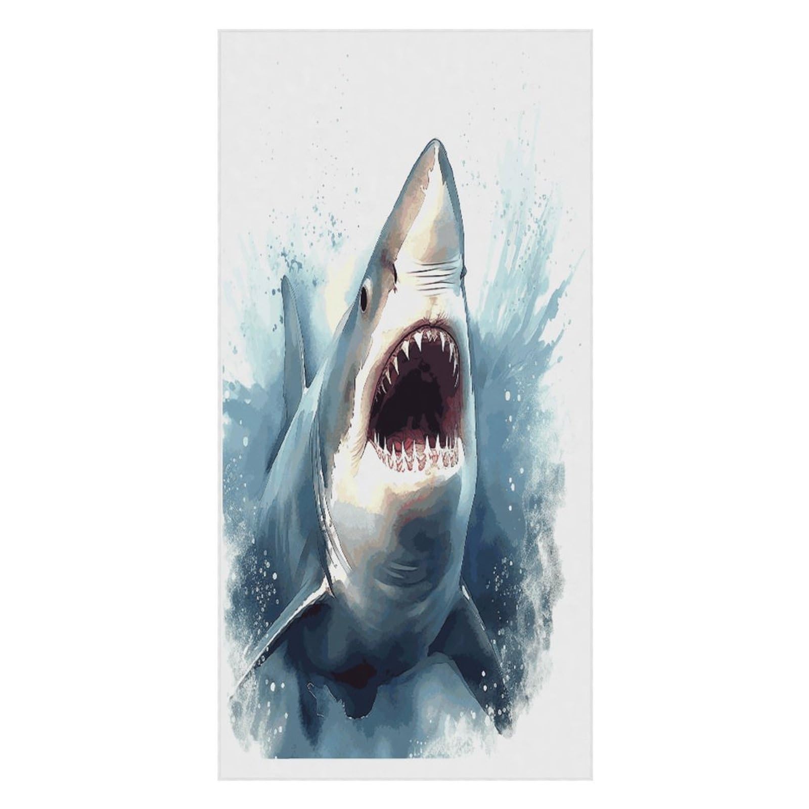Adfgyerh Unisex Style Shark In The Sea Bath Towels Beach Towel Lightweight Quick Dry, Bath Towel For Travel Sports Pool Swimming Bath Camping Yoga Adults160x80cm