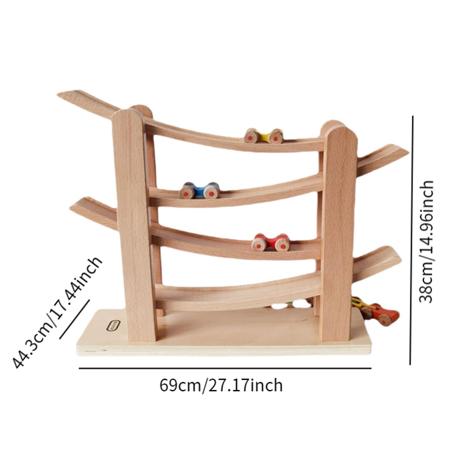 Rampa de Madera para, Juguete de Coche de Madera para Niños de Preescolar