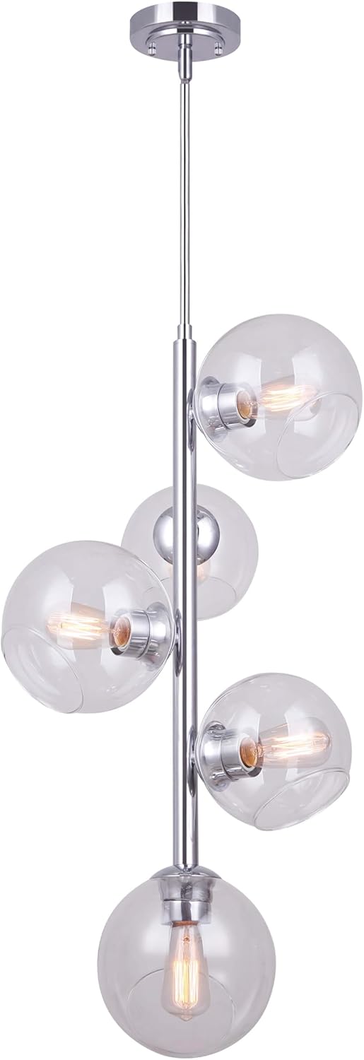 Canarm, CAMBRY, ICH1021A05CH18, Chandelier, Chrome Finish, 5 Light, A Bulb, 60W, 79.5 x 15.0