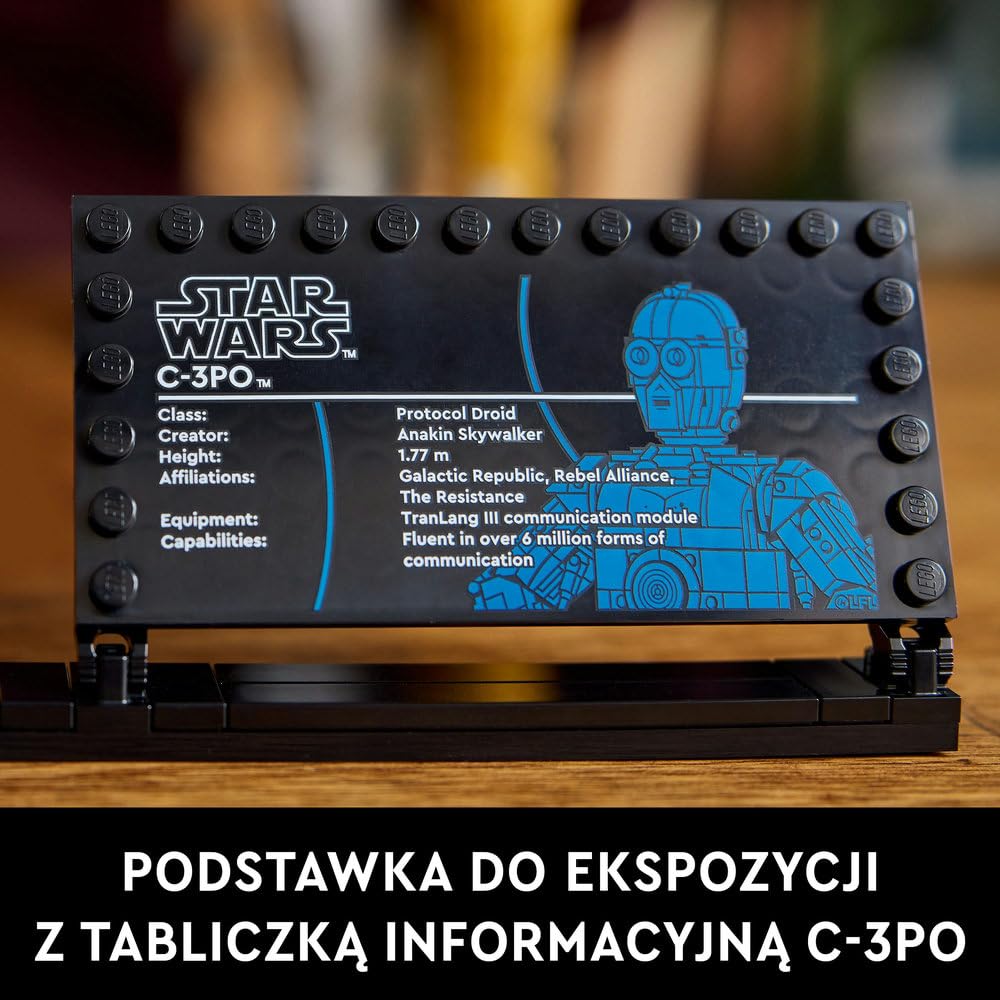 LEGO Star Wars C-3PO 75398 | Model droida, kolekcjonerski zestaw klocków dla dorosłych, prezent dla fana Star Wars, ozdoba na biurko, 1138 elementów