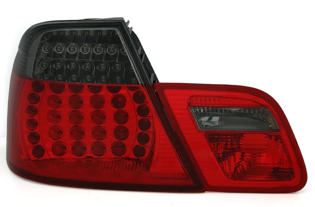 Juego de faros traseros LED en rojo y negro.