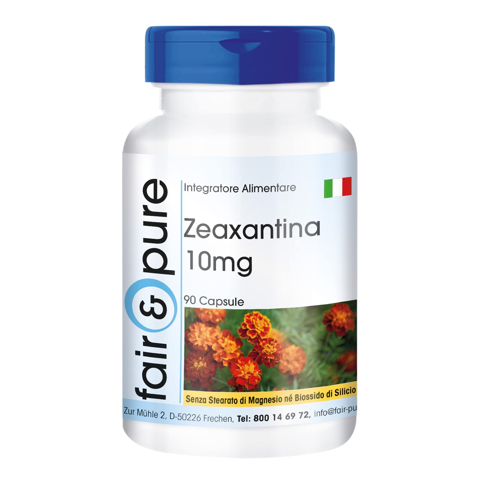 Fair & Pure® - Zeaxantina 10mg - Naturale - da fiore di calendula - Vegan - 90 Capsule