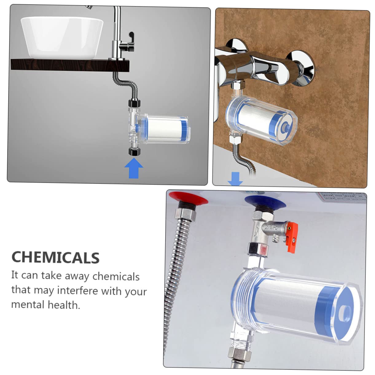 SHINEOFI 2 Pezzi Filtro In Depuratore D'acqua Filtri Doccia Addolcente Macchina Per La Depurazione Dell'acqua Strumento Di Purificazione Dell'acqua Blue Abs