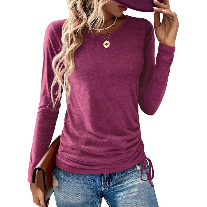 AIZHINENG Womens Long Sleeve Shirts Crewneck Tops Casual Fall Spring...