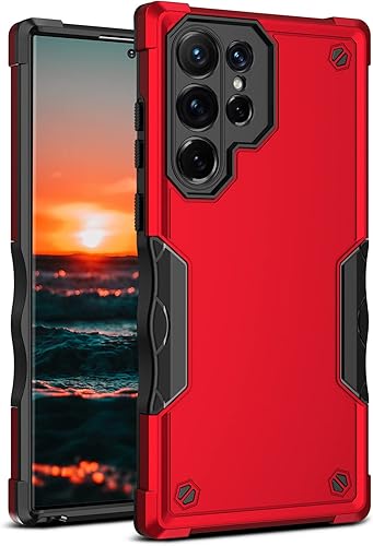 Funda diseñada para Samsung Galaxy S22 Ultra, diseño de rayas laterales y cubierta de cámara probada contra caídas, protección de lente Shiled para