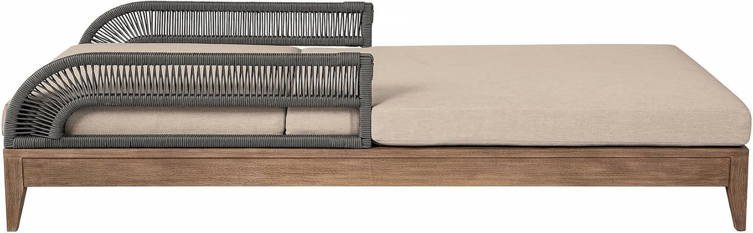 Armen Living Orbit Modern Outdoor Patio Chaise Lounge Chair, Taupe