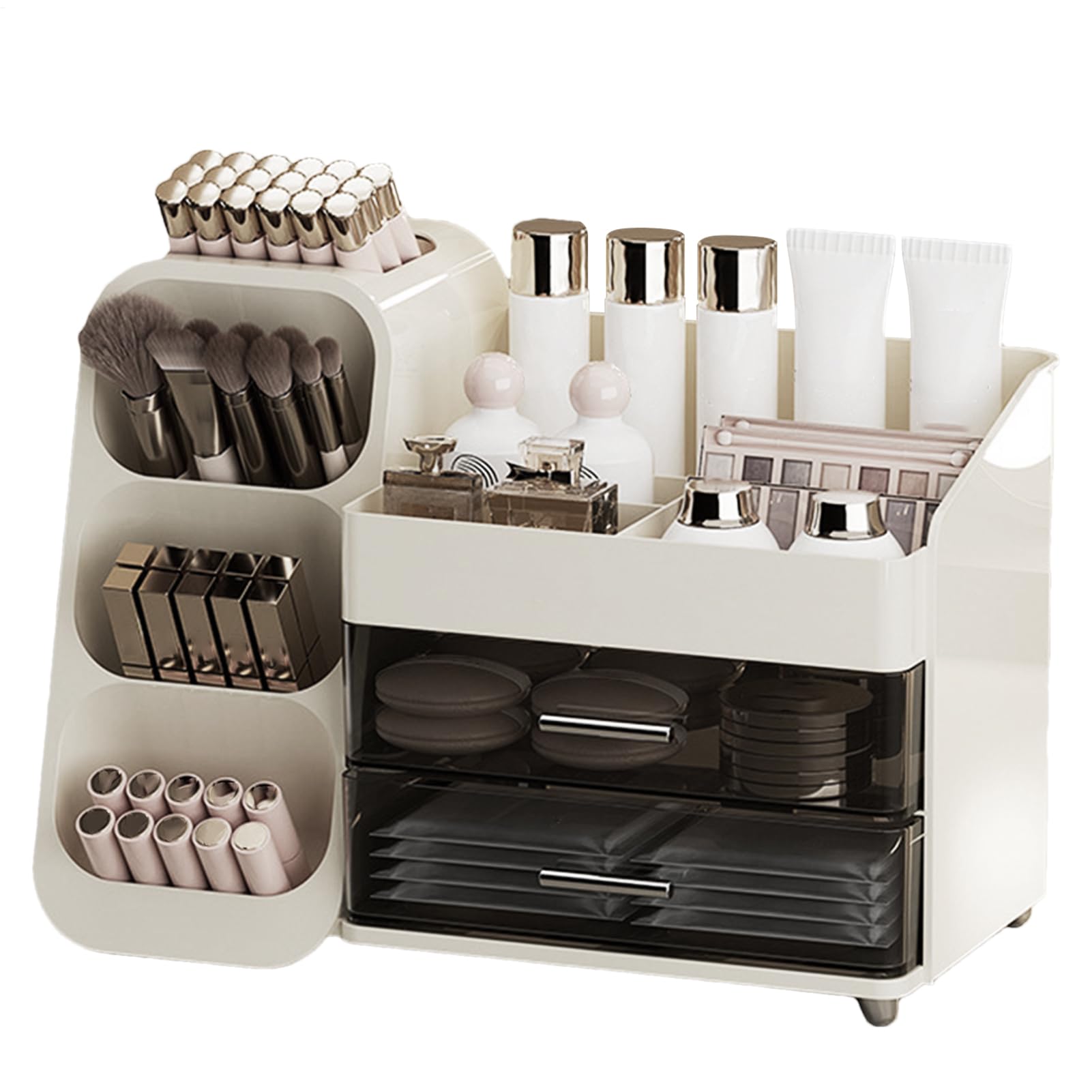 Make-up-Aufbewahrungsorganizer Kosmetik- und Pflege-Organizer | Aufbewahrung Mehrlagige Schubladen mit großer Kapazität, für Kosmetik, Schmuck, Pinsel, Lippenstifte, für den Schminktisch