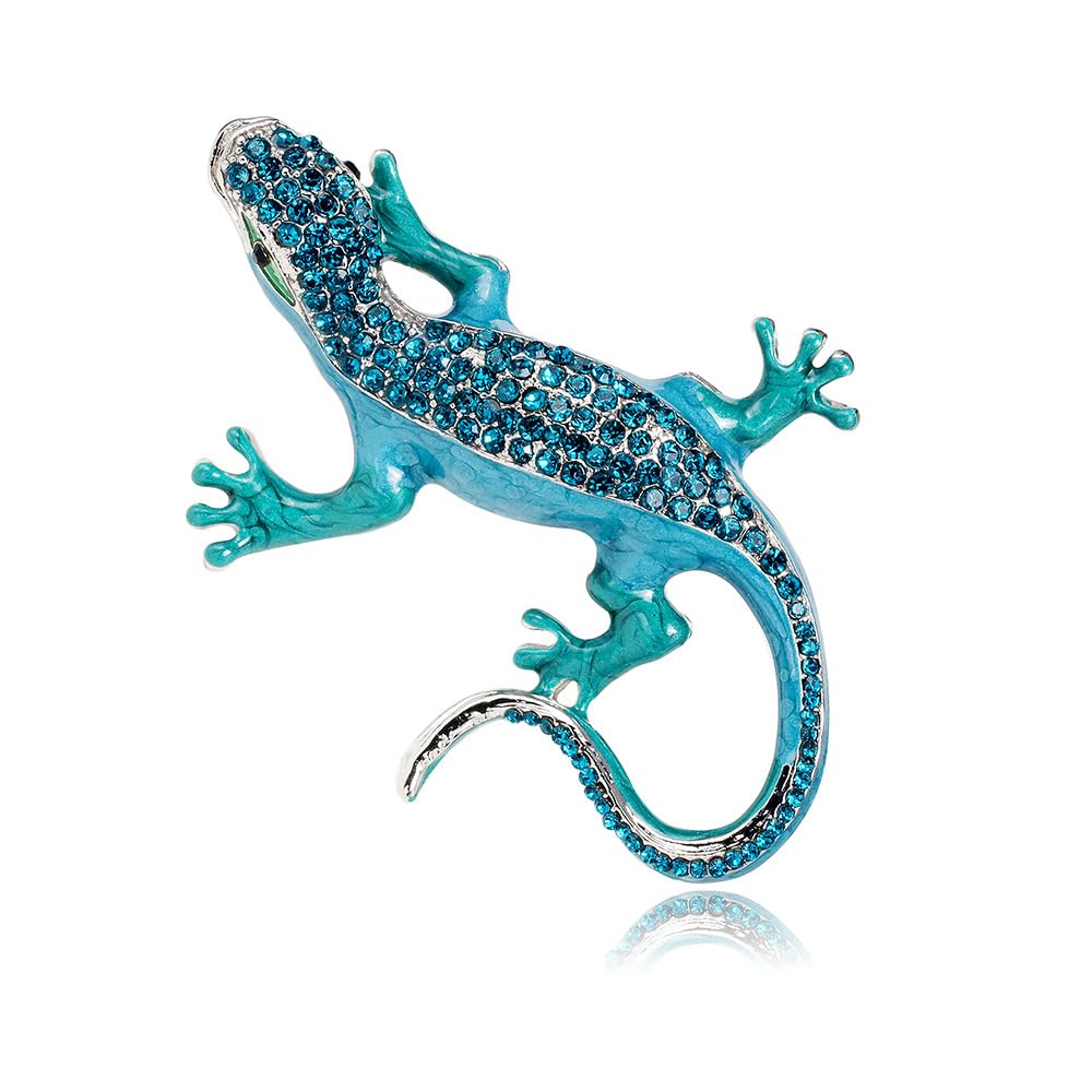Dainty Lizard Lapel Brooch Pin Rhinestone Chameleon Animal Enamel Pins Clip Suit Coat Dress Sweater Badges Brooches Pins Personalized Jewelry Gifts for Women Girls Men