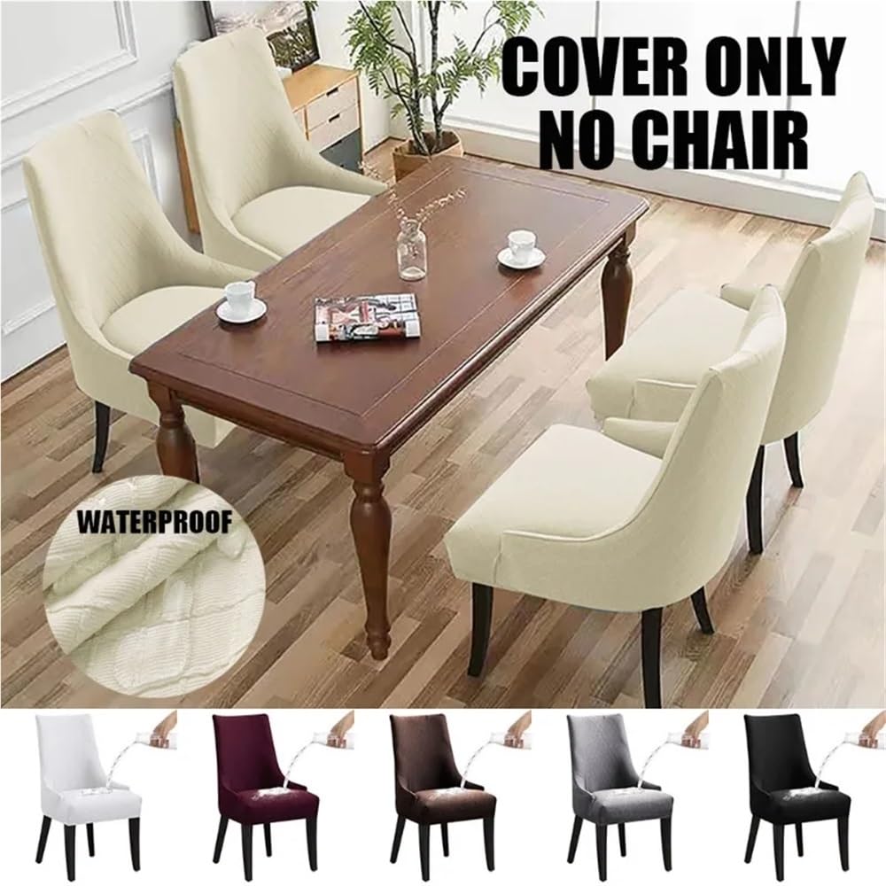 Restaurant Stuhlhussen Elastische, rutschfeste Schutzhülle Für Wohnzimmer Und Schlafzimmer (Schwarz, 1 Stück)