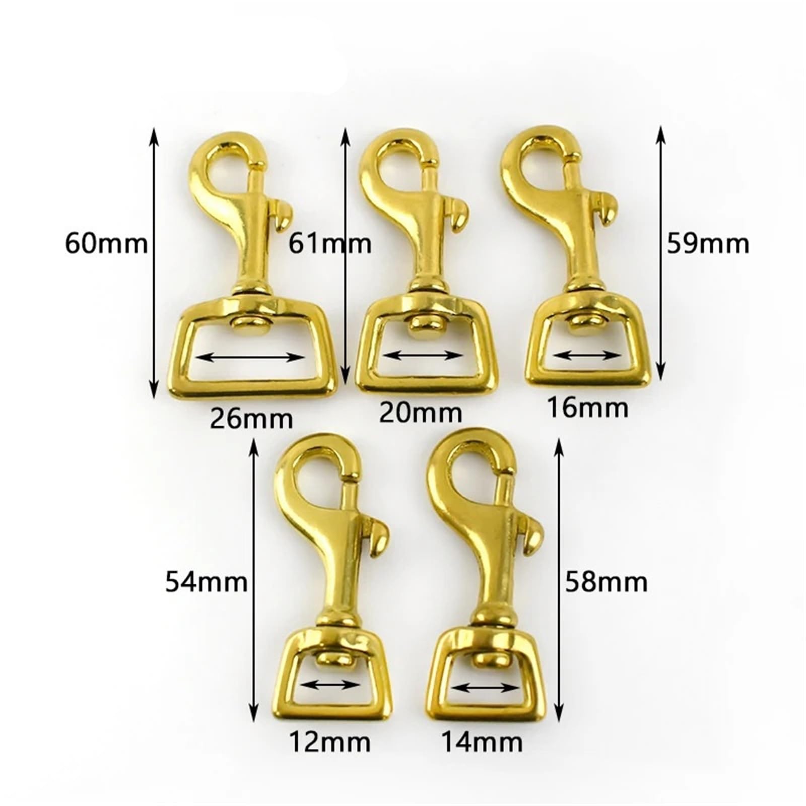 Ganchos De Metal Giratorio 1-5Pcs Solid Brass Buckles For Bag Strap Swivel Lobster Clasp Trigger Clasps Snap Hook Dog Leash Keychain(20x75mm,5Pcs)
