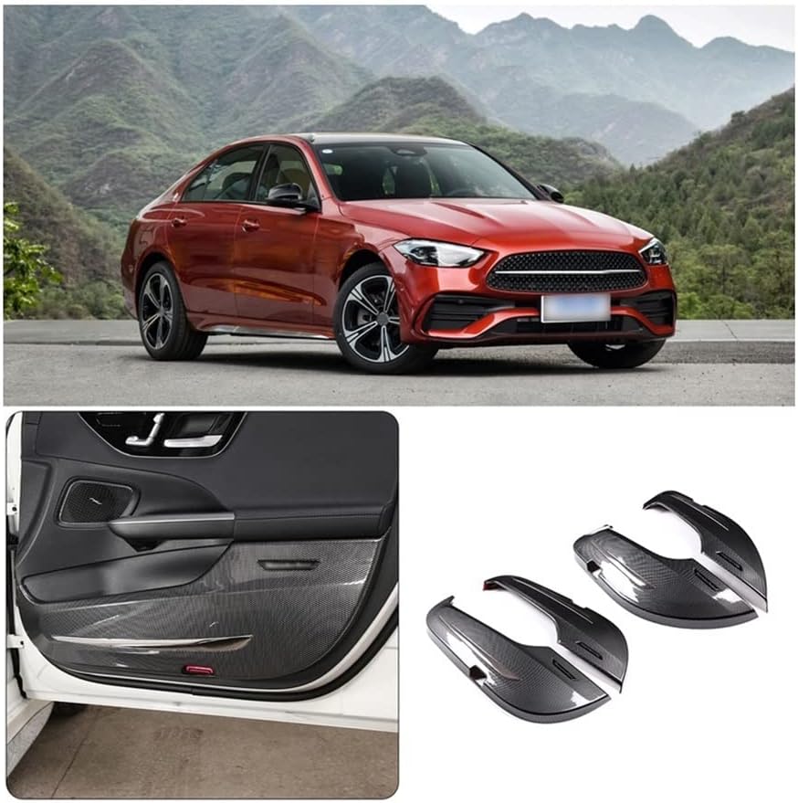 Compatible with Mercedes-Benz C-Class W206 2022 ABS Carbon Fiber Car Styling Door Anti-Kick Panel Sticker Car Interior Protection Parts