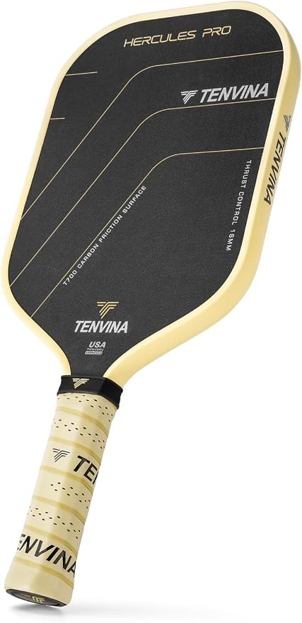 TENVINA Pickleball Paddles, Thermoformed 4 Layers Carbon Fiber Pickleball Paddle, Pickle Ball Paddle for Ultimate Power and Larger Sweet Spot, USAPA Approved
