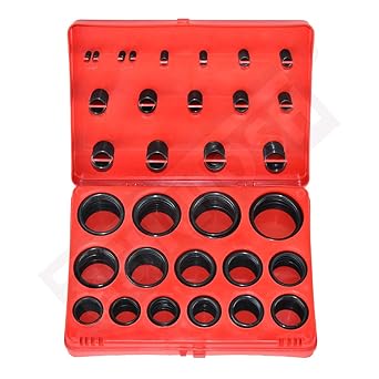 Ashutosh Rubber Nitrile Rubber Mix Sizes O Rings Box Kit (Red) -400 Pieces