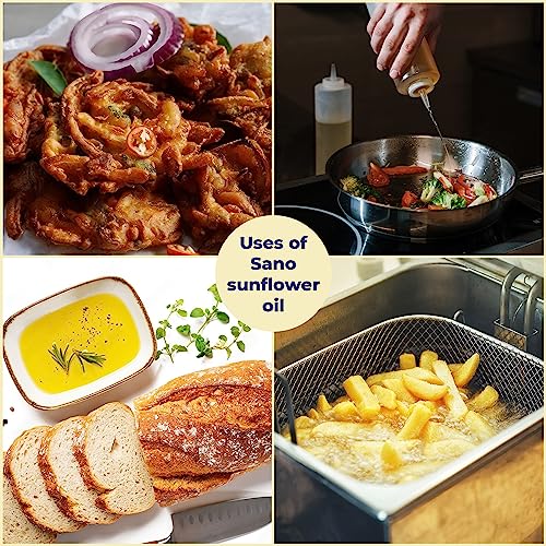 Image of Sano Sunflower Oil 1 Litre Pet Bottle - Pure, Nutrient-Rich sunflower Cooking Oil with High Smoke Point - Ideal for Frying, Sauteing, and Baking(Pack of 1)