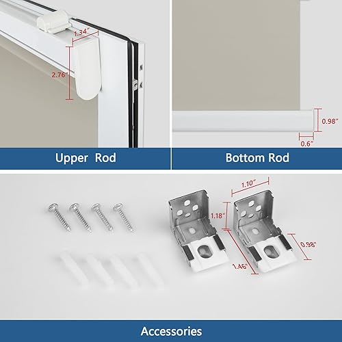 Miniatura 8 de Grandekor Persianas motorizadas con control remoto, persianas enrollables opacas, persianas inteligentes inalámbricas para dormitorio, sala de