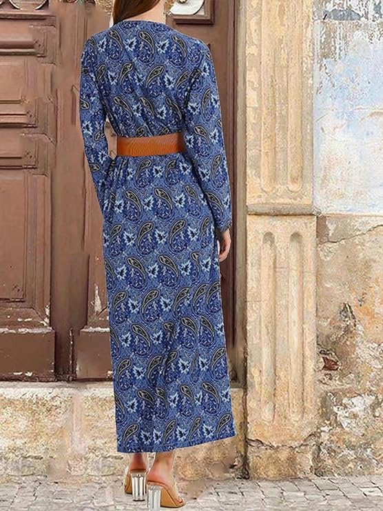 Image of MessBebe Maxi Dress Short Sleeve V Neck High Waist Flowy Wrap Sun Wedding Guest Long Dresses for Women