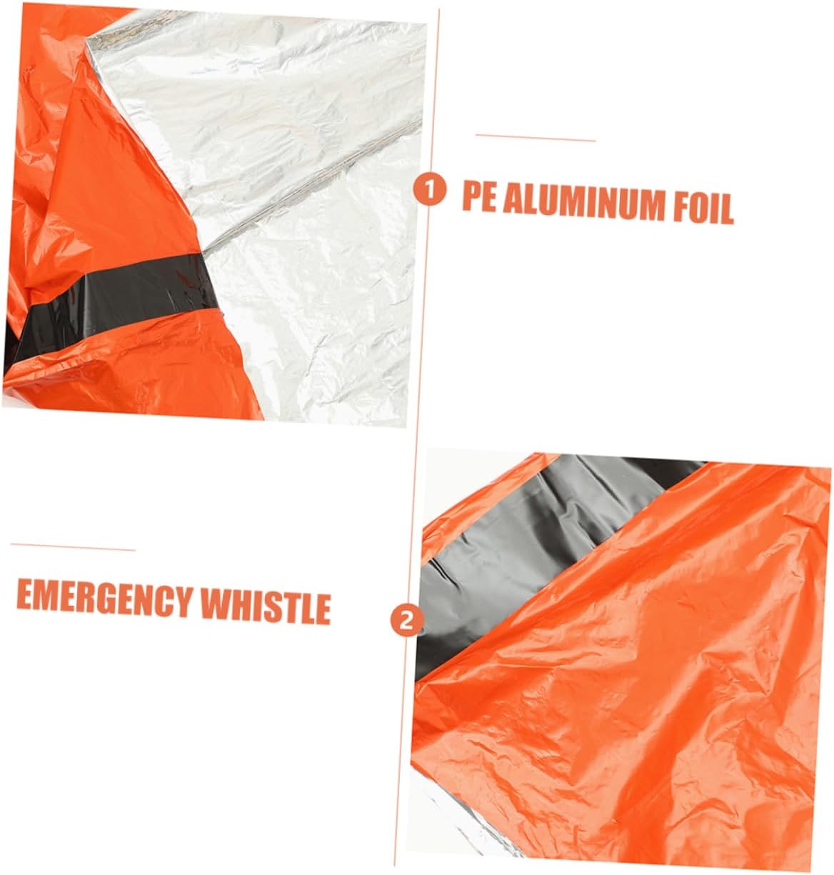 Toyvian 2pcs Lightweight Emergency Survival Sleeping Bag Sack Bivy Sack for Camping Hiking Outdoor Activities