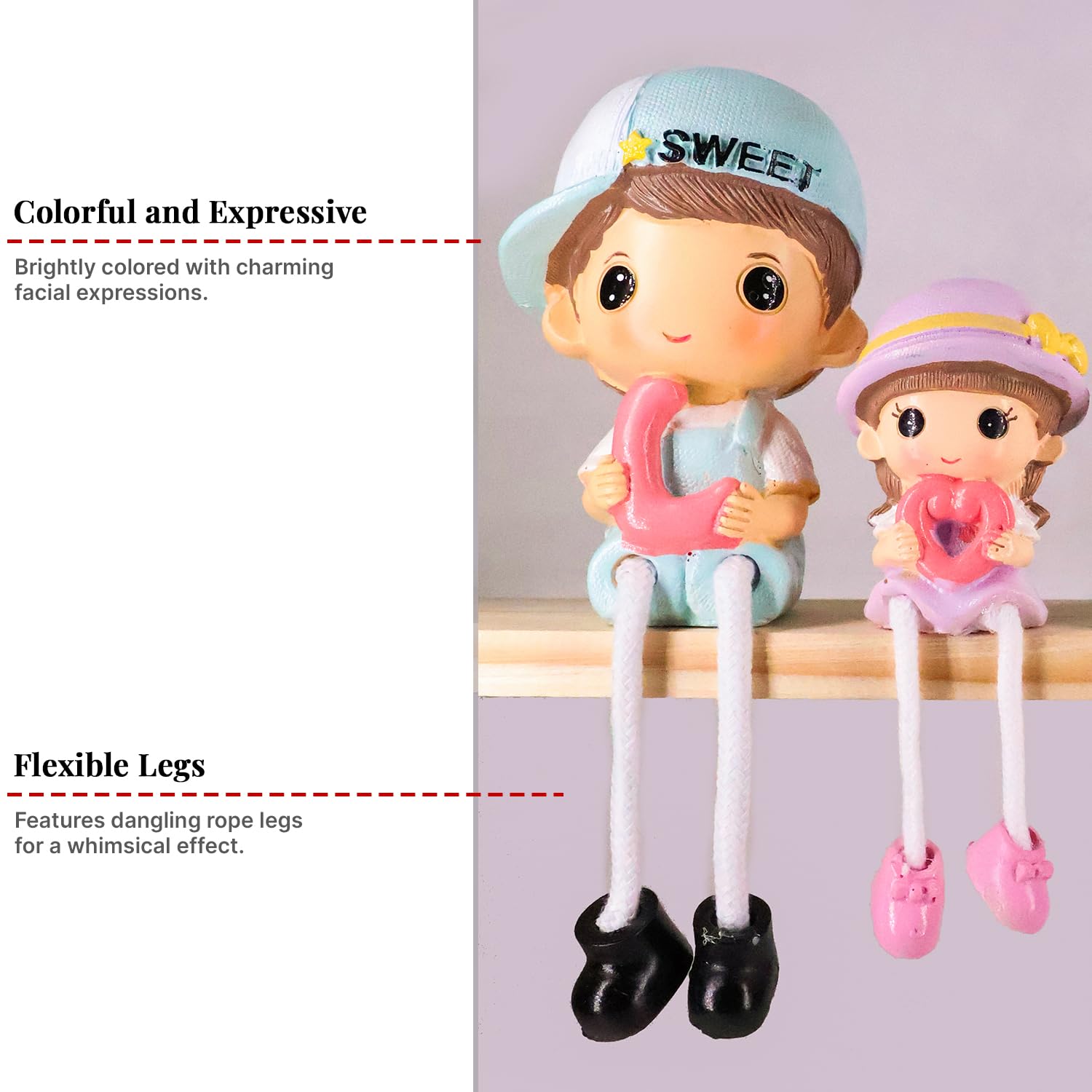 Adorable Family Figurines - Cute Couple & Kids Decor -3