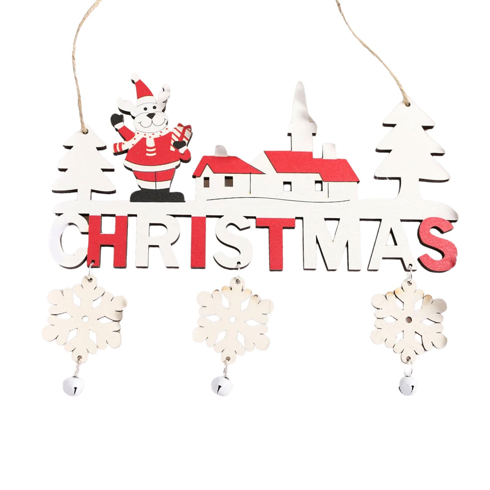 Tsophreniq Multipurpose Sturdy Wood Glittered Christmas Baubles Shatterproof Tree Decorations Home Accessory Decoration Festival Holiday Hanging Charm