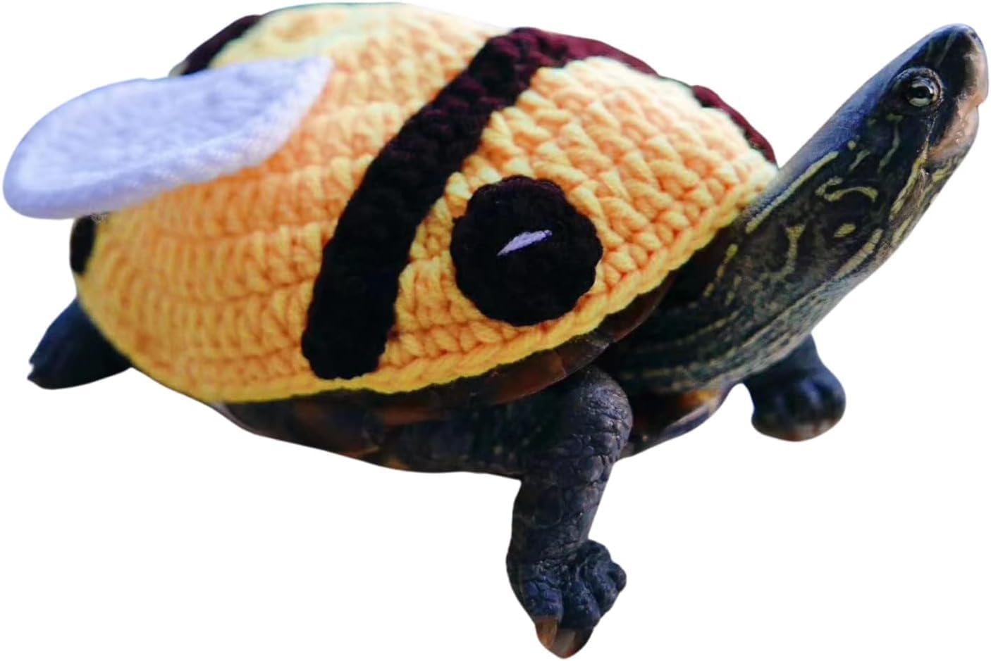 Sweater for Turtle - Handmade Winter Warm Knitted Turtle Sweater with Adjustable Strap Tortoise Apparel for Christmas Halloween Party Cosplay Costume Photo Shoot (10 Inch,Bee)