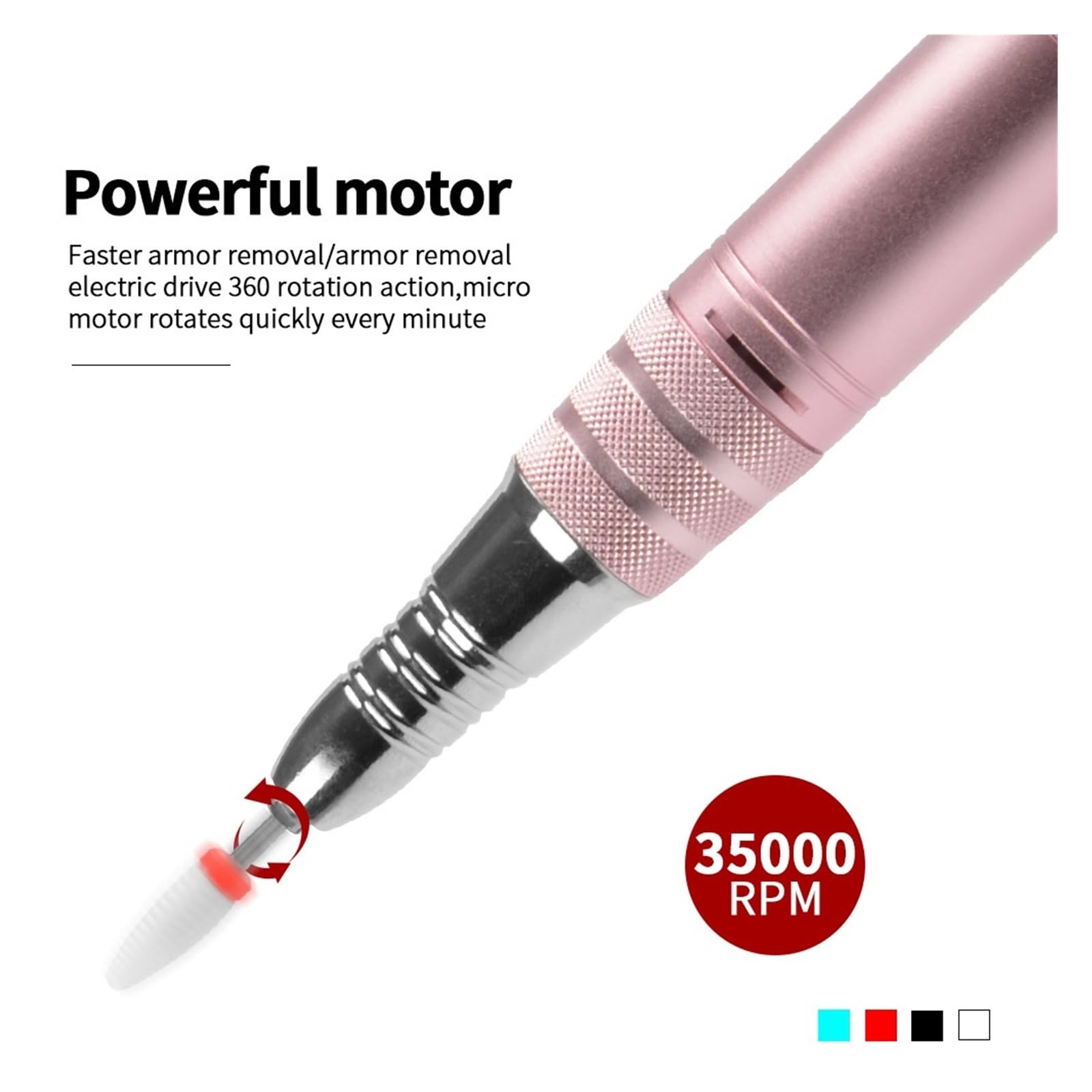 Obcinacz do paznokci, 35000RPM elektryczna wiertarka do paznokci szlifierka do Manicure Pedicure wiertarka do paznokci polerka profesjonalne narzędzie do zdobienia paznokci(Pink)