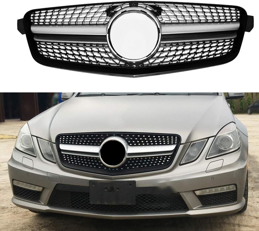 W212 Diamonds Grill Front Bumper Grille for Mercedes W212 E Class Sedan 2010-2013 E200 E250 E300 E350 E400 Pre-facelift