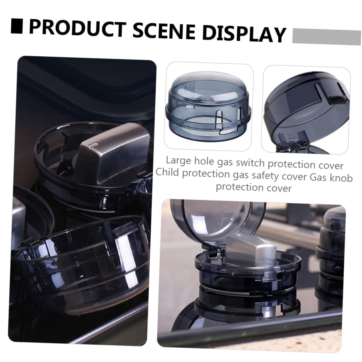 HEMOTON 6pcs Gas Knob Protective Covers Safety Stove Covers for Gas Burners Stove Safety Caps Childproof Easy to Open