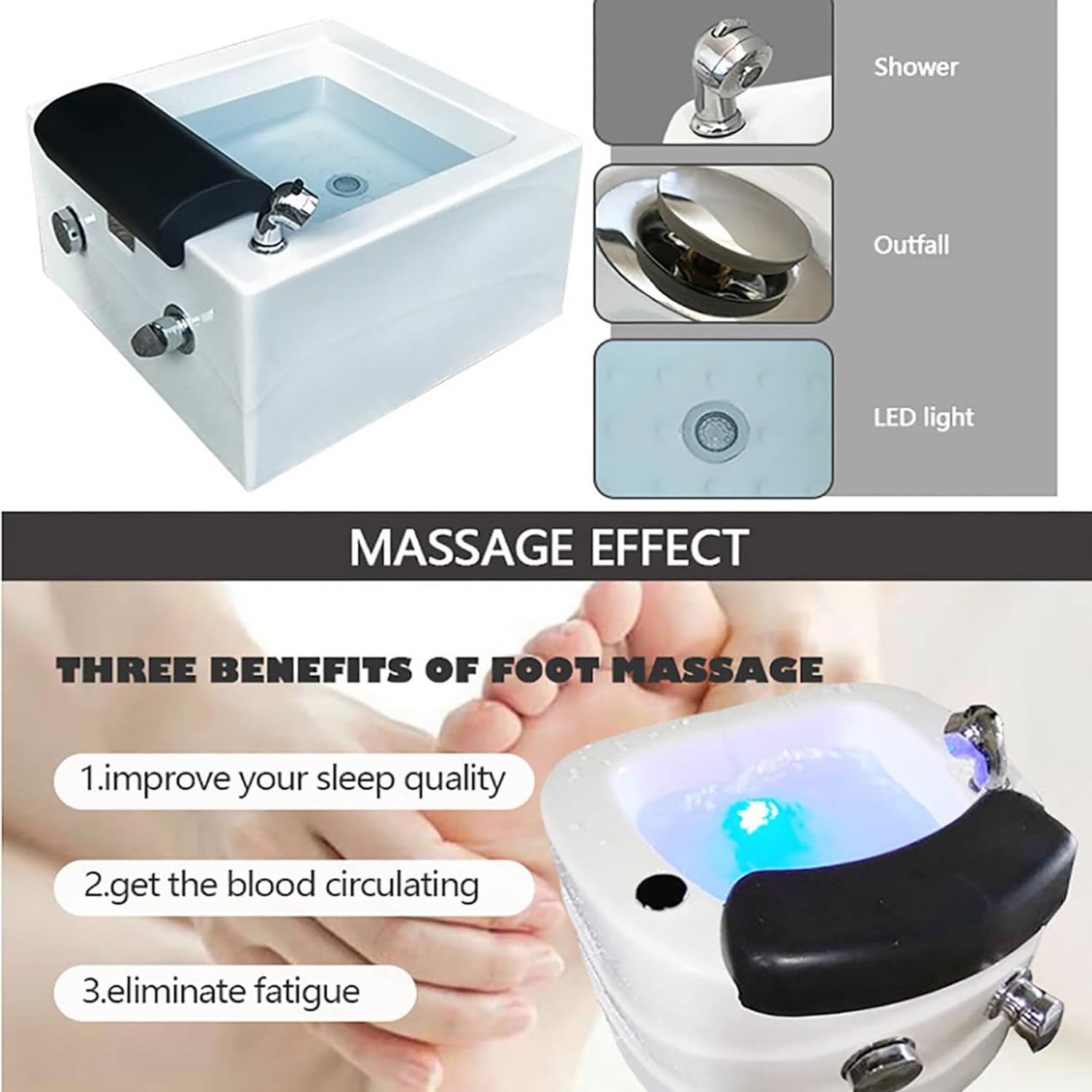 Białe Miski Do Pedicure Umywalki Do Masażu Spa Krzesła Do Pedicure Wanna Do Stóp Umywalka Wyposażenie Salonu Kosmetycznego Pedicure Krzesło Miska Do Masażu Stóp Umywalka Ze światłem