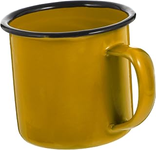 ABOOFAN Taza De Hierro Vintage Multiusos Pequeña, Capacidad Estándar, Color Amarillo, Resistente Al Desgaste y Corrosión, Para Uso Hogar y Oficina, Pack De 1 Unidad