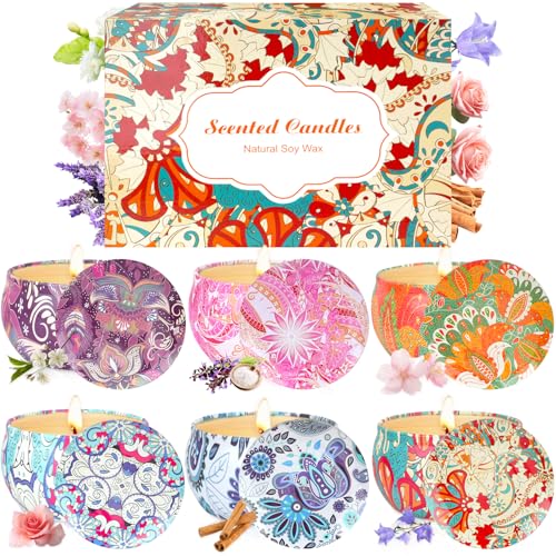 Set di 6 Candele Profumate in Cera di Soia
