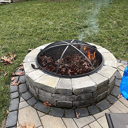 Safbbcue 30" Spark Screen Firepit Lid Outdoor Round Fire Pit Cover Fire Ring For Outdoor Patio Fire Pits -Durable And Heat Resistant, Easy To Assemble #TOP3