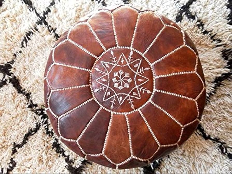 モロッコ プフ ダークブラウン モロッコ プフ ダークブラウン Amazon｜モロッコ 本革プフ