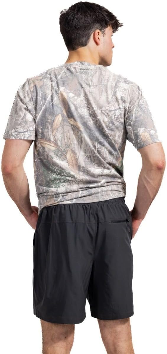 Realtree Men’s Camo Shorts Quick-Dry Lined Athletic Performance Shorts with Pockets for Fishing Hiking Running