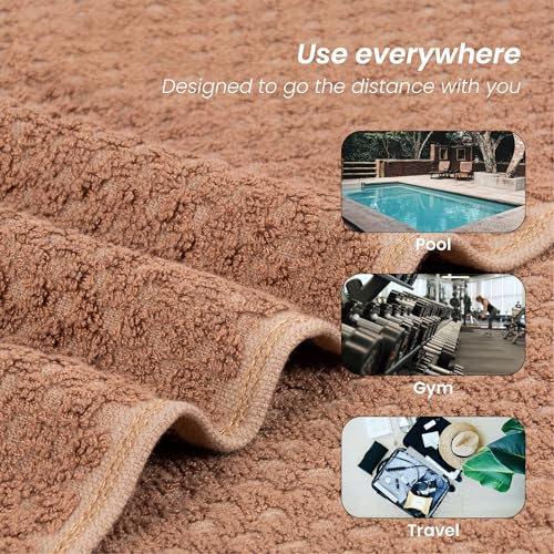 Image of Mush Hearth & Haven Bamboo Towels for Bath Large Size | 450 GSM Bamboo Bath Towel for Men & Women | Soft, Highly Absorbent & Quick Dry | 70 X 140 cms (Desert Sand)