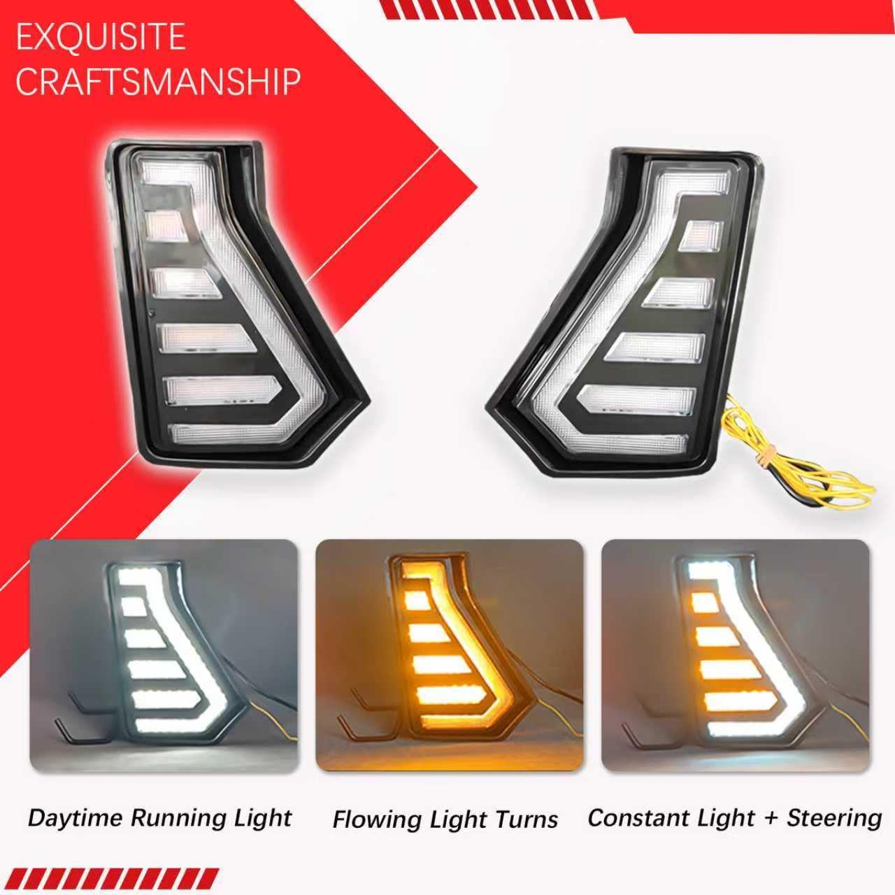 Front Bumper LED Daytime Running Lights Compatible with 2024 2025 Toyota Tacoma Fog Lights White DRL Daytime Running Lamp Amber Turn Signal Light - Image 6