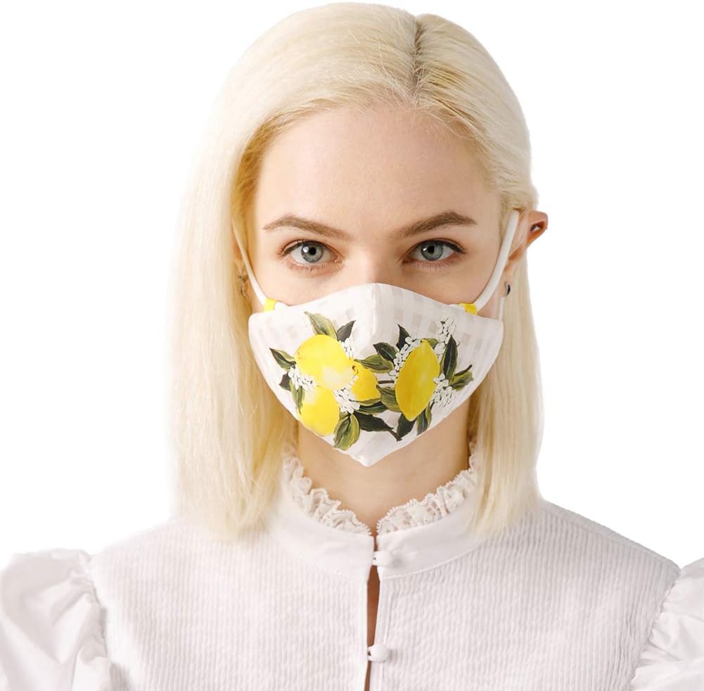 MeHow Half Respirator Mask, Anti-Allergy Mask with 2 Medical-Level Filters for Pollen, Odor, Workout, Running, PM2.5, Air Pollutions (M1205-Yellow Flower)