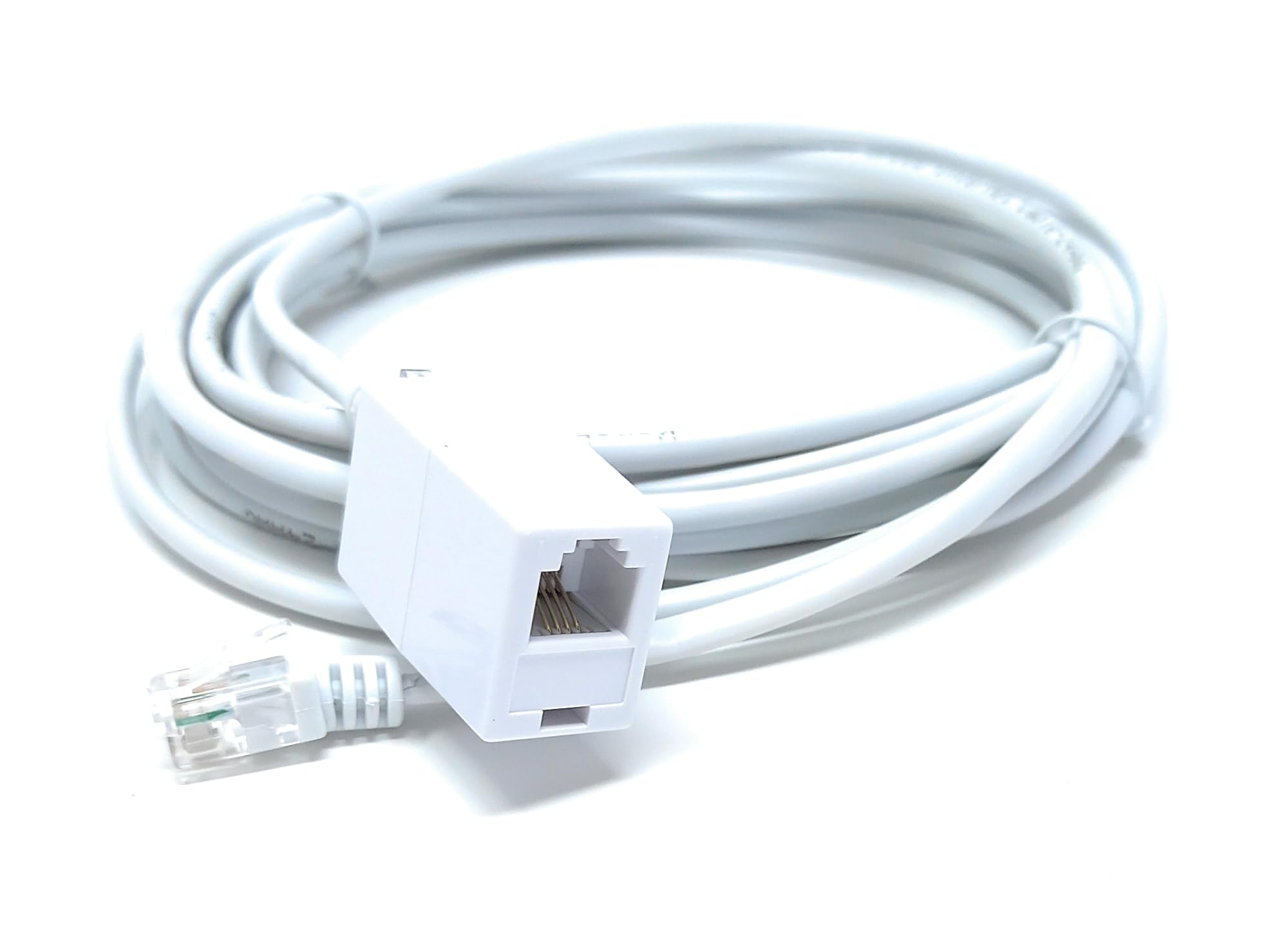 DRUT 4m RJ11 to RJ11 ADSL 2+ Male to Male Cable with Female Coupler, BT Telephone, Broadband, Modem Extension Lead - Image 4