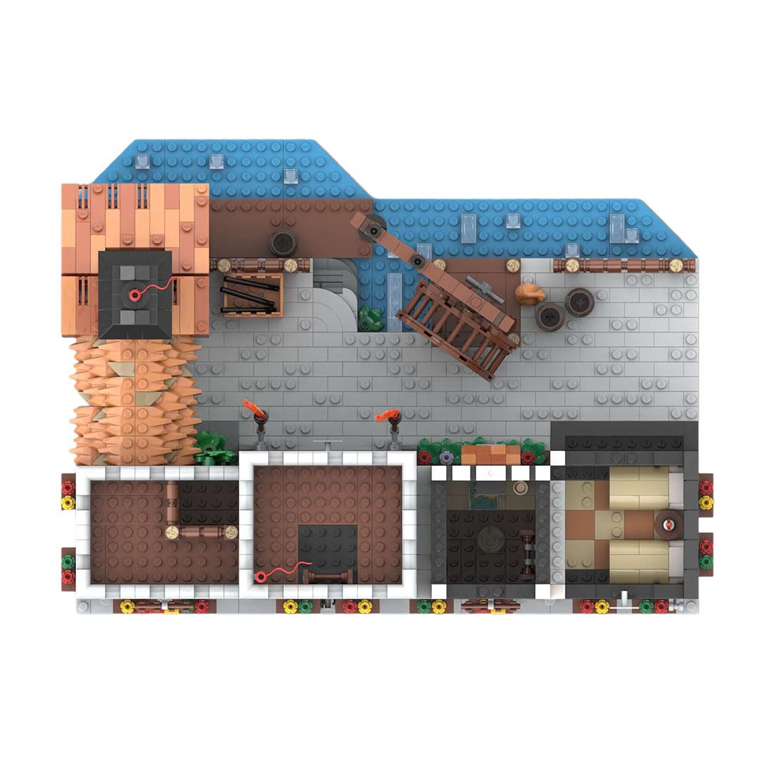 Mittelalterliche Löwenritter-Hafen Klemmbausteine 3094 Stück Ritterburg Gebäude Groß MOC Set für Erwachsene, MOC-164496