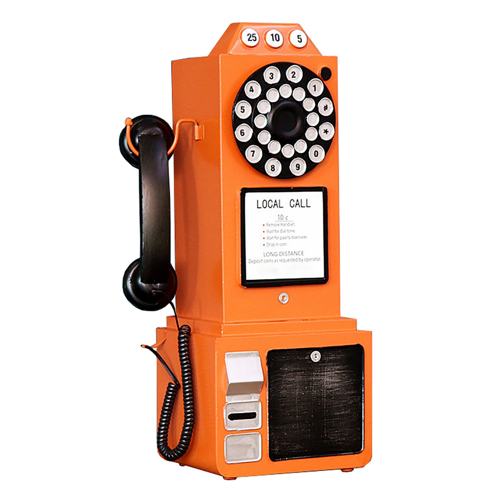 Teléfono Vintage Con Luz Azul - Decorativo Para Escritorio O Pared, Estilo Retro Con Marcación Por Tonos