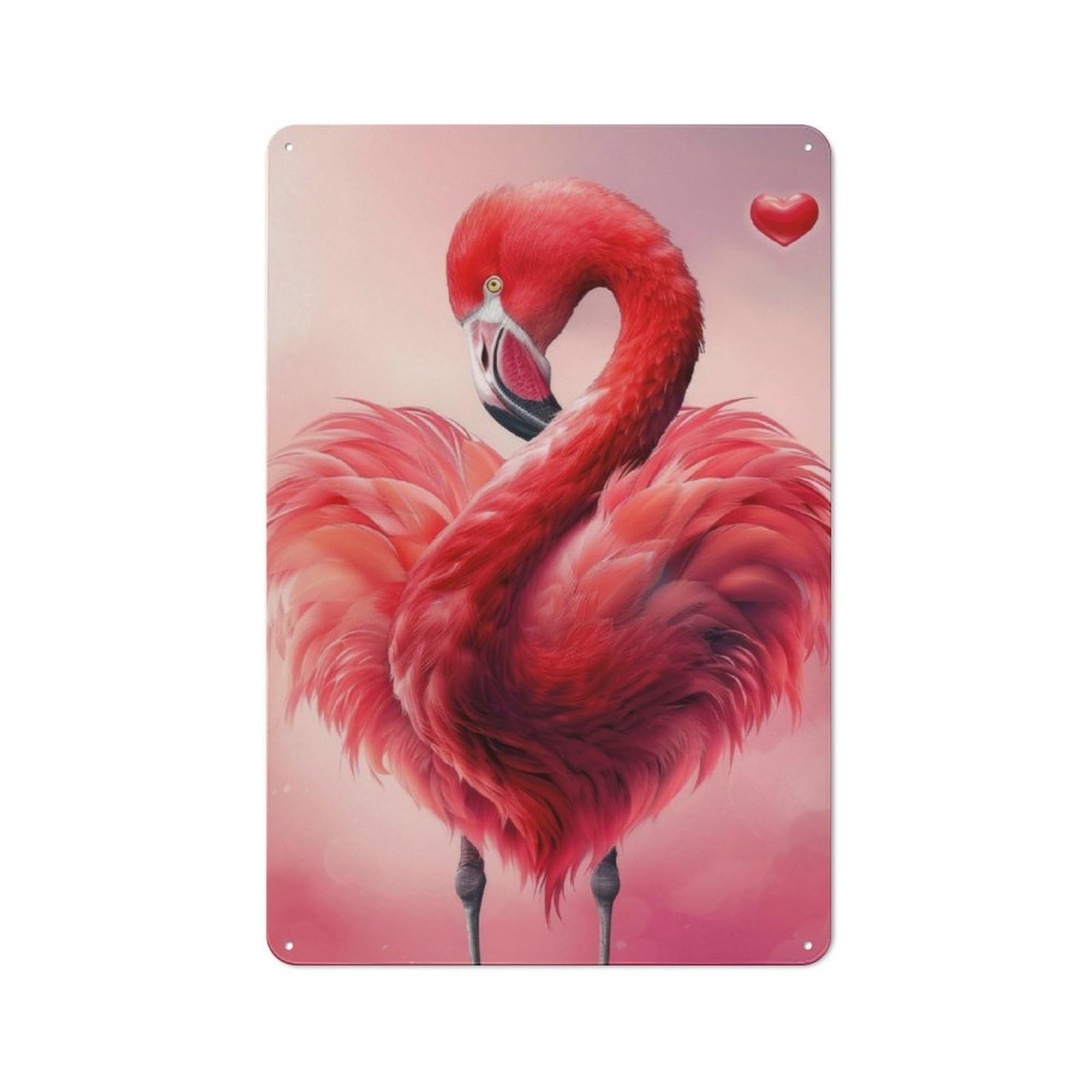 Junmoney Pink Flamingo Retro Tin Sign 30X20cm For Hobby Room Or Studio, New-Space Wall Decor For Creative Interior Collectors